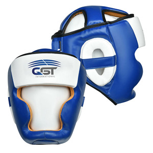 Customizable Logo Design Genuine Leather MMA Kickboxing Muay Thai Face Protection Helmet New <b>Training</b> <b>Head</b> Guards Boxing QST - Product Image 5