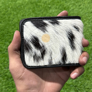 Premium Genuine Cowhide Hair <b>Wallet</b> Mens Handmade Leather Card <b>Holder</b> With Natural Fur Rustic Appearance - Product Image 4