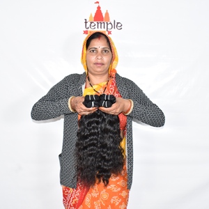 Extensiones de Cabello Humano Indio 100% Remy de Templo, con Doble Trama a Máquina, Puntas de Una Sola Capa, Color Negro Natural - Product Image 3