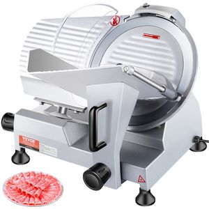 Rebanadora de Carne Eléctrica Comercial de 240 W, Rebanadora de Alimentos con Cuchilla de Acero al Carbono de 10 Pulgadas, 350-400 RPM para Carne - Product Image 1