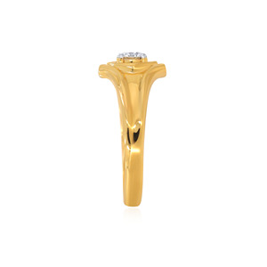 Bague solitaire pour homme Abstract Bloom, Bague l'aube impériale de la valeur étincelante et de la teinte rosée, Bague Lumen souveraine avec diamants - Product Image 4