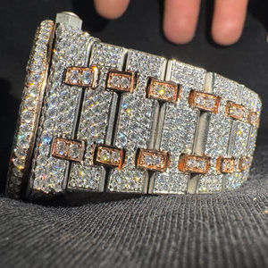 Reloj de Cuarzo de Acero Inoxidable con Moissanita para Hombre, Estilo Antiguo, con Certificaciones, Diamantes Personalizados VVS, Modelo 2026 - Product Image 1