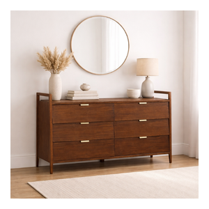Cómoda Alta de Madera de Estilo Moderno de Mediados de Siglo, de Buena Calidad, para Dormitorio, Sala de Estar, Muebles para el Hogar - Product Image 1