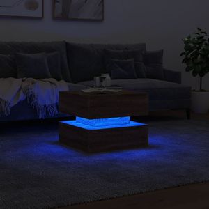 19.7 rovere marrone "x 19.7" x 15.7 "tavolino con luci a LED - Product Image 5