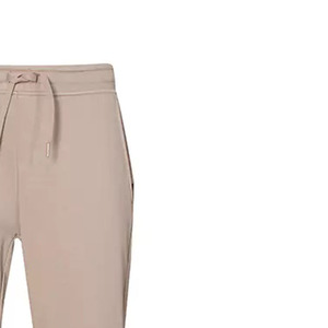 Pantalones Deportivos para Hombre, Color Beige, de Algodón Transpirable y Ligero, Cintura Elástica con Cordón, Estilo Casual, Tejido de Punto, Frente Plano - Product Image 3