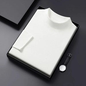 เสื้อยืดแขนยาวคอกลมสีพื้นสำหรับผู้ชายรุ่นใหม่ สวมใส่ได้หลากหลาย ฤดูใบไม้ผลิและฤดูใบไม้ร่วง สวมใส่สบาย - Product Image 3