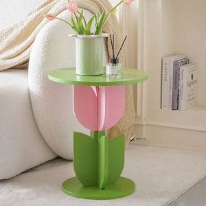 Modern Flower Design Kids <b>Table</b> Lacquer Mdf Green Flower <b>Shaped</b> <b>Table</b> Safety Feature for Babies and Kids - Product Image 4