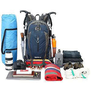 Mochila de Senderismo Ajustable de Nailon para Hombro, 30-40L, Ligera, para Deportes al Aire Libre, Viajes, Rectangular, de Carcasa Blanda, Unisex - Product Image 4