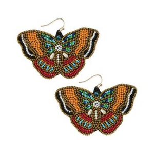 Pendientes Colgantes de Flores Hechos a Mano con Bordado de Cuentas de Semillas, Joyería de Cuentas Naranjas, Diseño Floral, Accesorios Clásicos para Fiestas - Product Image 6