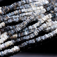 Vente en gros de perles d'opale dendrite naturelle, forme carrée Heishi, 4-6 mm, lisses, pour bijoux femme.