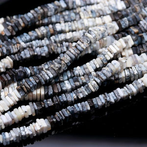 Vente en gros de perles d'opale dendrite naturelle, forme carrée Heishi, 4-6 mm, lisses, pour bijoux femme. - Product Image 4