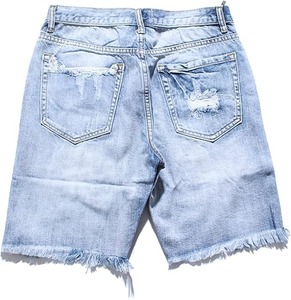 Pantalones Cortos de Mezclilla para Hombre, Talla Grande, Verano, Azul Lavado, Corte Recto, Ajustados, Transpirables, de Alta Calidad, Personalizados - Product Image 5