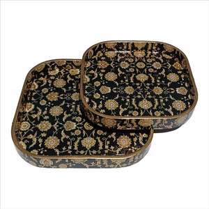 Solid Wood Printed <b>Tray</b> Customize Size Fruits And Food Serving <b>Tray</b> Set Of 3 Handmade Handicraft Top Quality <b>Enamel</b> Printed <b>Tray</b> - Product Image 1