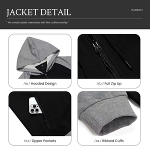 ชุดวอร์มผู้ชายแบบมีฮู้ดลายเรียบ ผ้าฝ้าย 100% น้ำหนักเบา สั่งทำโลโก้ได้ ราคาขายดีที่สุด - Product Image 6