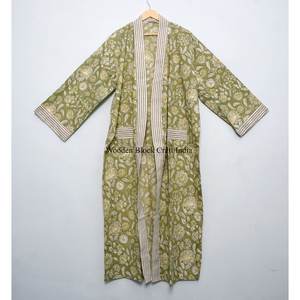 Kimono Largo Recto 100% Algodón con Estampado Floral, Suave, Ligero y Ecológico para Uso Casual en Verano - Product Image 3