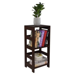Libreria a 3 Ripiani in Legno Massello Marrone RT, Scaffale Organizzatore per Soggiorno, Mobile per la Casa - Product Image 1