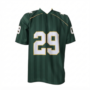 Custom American Football Jersey Dark Green Player Name 100% Polyester <b>Mesh</b> <b>Plus</b> <b>Size</b> Sportswear Uniform Wholesale Team Practice - Product Image 1