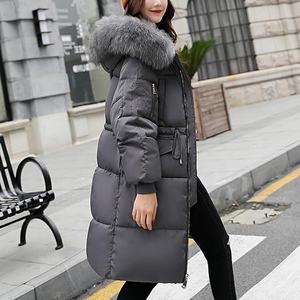 เสื้อแจ็คเก็ตพัฟเฟอร์แบบมีฮู้ดสำหรับผู้หญิง ทรงเข้ารูป ผ้าเนื้อนุ่ม ซิปแบบเรียบง่าย  บุใยโพลีเอสเตอร์ ไซส์ใหญ่พิเศษ - Product Image 5