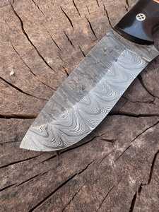 Drop Point Hunting <b>Knife</b> Damascus Steel Blade 0.6mm Thickness <b>Bone</b> <b>Handle</b> Outdoor Tool - Product Image 4