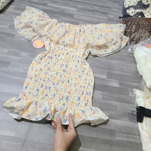 Robes mini plissées à fleurs pour femmes, style princesse, sexy, taille naturelle, coupe ajustée, sans bretelles, en mousseline, décontractées, lavables, prix d'usine - Product Image 5