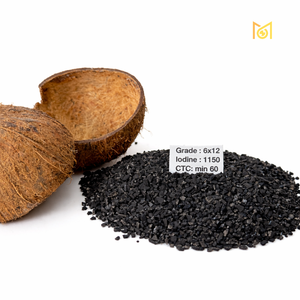 Charbon actif de qualité minière CTC élevée 6x12 à base de coque de noix de coco pour la récupération de l'or en Inde - Product Image 1