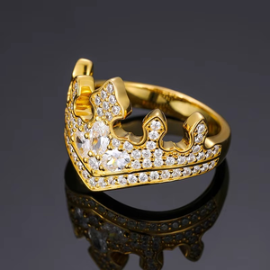 Lab grown diamond <b>crown</b> <b>ring</b> IGI certified VVS diamond 925 silver 18K gold plated Oval cut tiara <b>ring</b> - Product Image 3