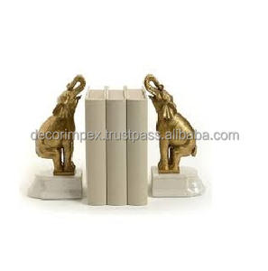 Ornaments High Quality Gold Elephant Decorative <b>Bookends</b>, Luxury Ceramic Copper <b>Bookend</b> Holder Artwork Ornament - Product Image 1