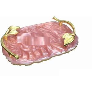 Handmade Epoxy Resin Tray with Gold <b>Leaf</b> Design Decorative Serving Tray for Home Decor Coffee Table Organizer - Product Image 2