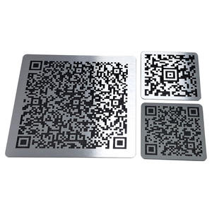 Étiquette rectangulaire en métal imperméable de luxe, imprimée en sérigraphie, avec code QR, autocollant personnalisé, identification adhésive, marque CALA, Taïwan - Product Image 5