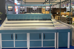 Estante de exhibición de verduras con pulverizador de niebla de aleación de aluminio, estante de refrigeración para frutas y verduras de supermercado, soporte humidificador para verduras para tiendas de comestibles - Product Image 4