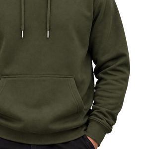 <b>Mens</b> Olive Pullover Hoodie <b>Long</b> <b>Sleeve</b> Casual Sweatshirt Custom Logo Streetwear Sportswear <b>Top</b> Shoukat Apparel Manufacturer - Product Image 5