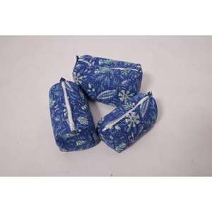 Pochette de maquillage en coton à imprimé floral, trousse de toilette de voyage, organiseur de toilette à fermeture éclair, sac de rangement en coton floral - Product Image 6