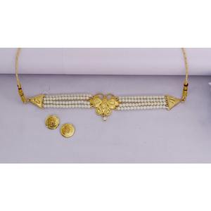 Ensemble de 3 pièces de luxe pour femmes Fireball Pearl Beaded Necklace Earring Studs-pour les fêtes de mariage ou toute occasion de mode - Product Image 5