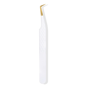 Pince à épiler antidérapante en acier inoxydable avec poignée diamantée pour extensions de cils, marque privée, pour volume intense - Product Image 2