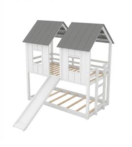 Litera Doble Convertible de Madera Ecológica para Niños con Tobogán, Muebles Duraderos para Dormitorio de Apartamento - Product Image 5