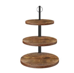 Soporte de Pastel de 3 Niveles, Clásico, Decorativo, de Madera y Metal, Ecológico, Color Natural, para Bodas, Fiestas de Cumpleaños, Vajilla - Product Image 4