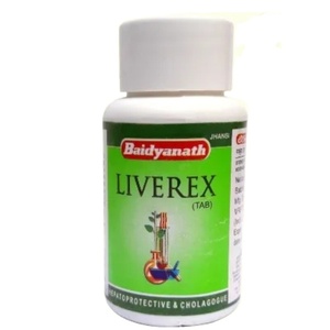 Comprimés d'extrait d'herbes sauvages pressées à froid Liverex en flacon - Qualité alimentaire ayurvédique - Product Image 1