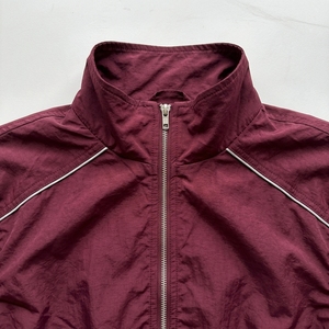 Premium and High Quality Women 2 Piece <b>Burgundy</b> Sporty Set <b>Cropped</b> Jacket High Waist Shorts Breathable Polyester Casual Wear - Product Image 6