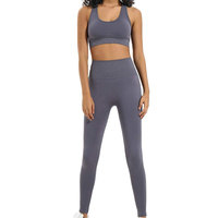 Nouvelle conception, logo personnalisé, ensemble de yoga pour femmes imperméable et solide, 2 pièces, écologique, séchage rapide, respirant, prix bas, vente en gros