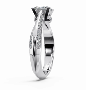 Anillo de Diamantes de Oro Sólido para Mujer en Oro Amarillo, Rosa y Blanco de 9KT, 14KT y 18KT, Diamante Genuino, Joyería Fina para Compromiso y Boda - Product Image 2