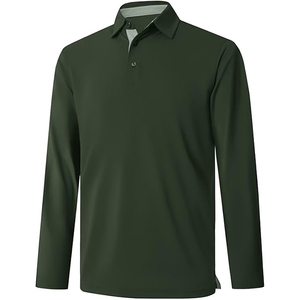 Chemise à manches longues pour homme, respirante, écologique, 100% polyester, couleur unie, tricotée, style décontracté, bordeaux - Product Image 5