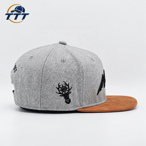 Casquette Snapback personnalisée à 6 panneaux avec logo brodé, visière plate en daim, fabrication au Vietnam, OEM ODM, vente en gros, usine de chapeaux streetwear - Product Image 3
