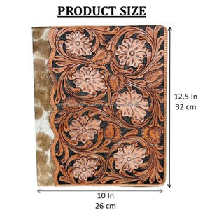 Nouvelle fabrication cuir personnalisé usiné à la main A4 présentation papier dossier d'affaires avec fente peau de vache classeur portefeuille dossiers - Product Image 2