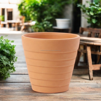 Pot Bunga Sukulen Ramah Lingkungan Warna Oranye Terakota Klasik Ringan Tahan Lama Ukuran Kecil Mini Planter Dekorasi Rumah Taman