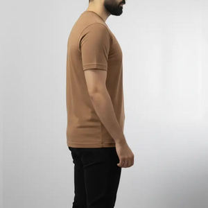 T-shirt tendance pour homme, 100% coton, impression numérique, couleur unie, respirant, anti-rides, manches courtes, vêtements décontractés - Product Image 2