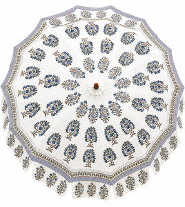 <b>Large</b> Handblock Printed Garden Parasol with Indian Handmade Craftsmanship for Outdoor Decor Wedding Setup and Beach Resort Use - Product Image 1