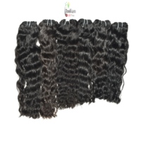 Ekstensi Rambut Manusia India 100% Asli, Kutikula Tertata Rapi, Bebas Kimia, 100g, Murah, Berkilau, Bergelombang, Potongan Tumpul, Jahitan Ganda, Asli