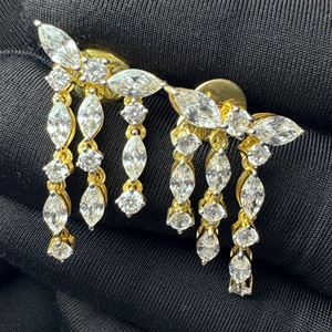 Boucles d'oreilles de luxe en or jaune 9 carats avec diamants marquise et ronds cultivés en laboratoire, certifiées IGI, 4,86 CT, pour fiançailles, mariage, fête, cadeau - Product Image 6