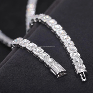 RB <b>Gems</b> Luxury 14K Solid Gold Tennis Chain <b>Bracelet</b> Iced Heart Cut DEF VVS HPHT Lab Grown Diamond GIA Certified Unisex Romantic - Product Image 1