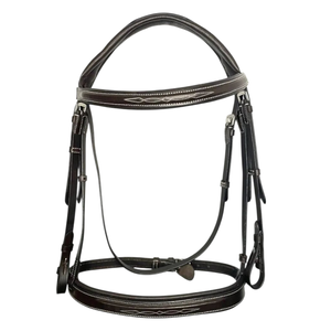 Brida de Cuero Genuino Anatómica de Alta Calidad para Caballo con Narquera Acolchada y Frontal, Cabezada Inglesa, Aperos Ecuestres Premium - Completa - Product Image 1